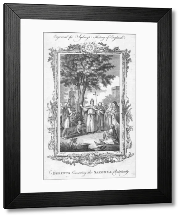 Framed Print : Berinus Converting the Saxons to Christianity. (c1774). Artist: Walker