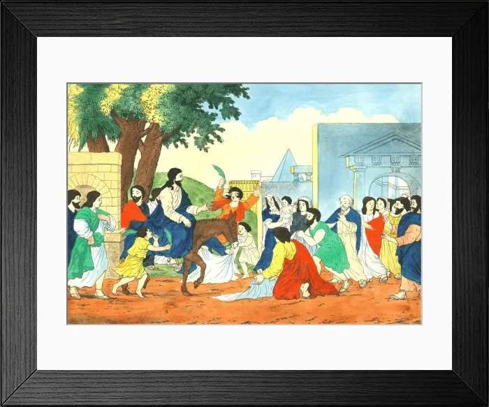 Framed Print : Christs entry into Jerusalem, (19th century?). Artists: Weenix, N v d Linden Framed Print : Christs entry into Jerusalem, (19th century?). Artists: Weenix, N v d Linden