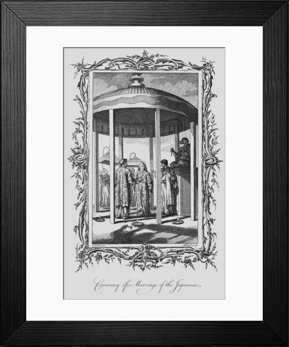 Framed Print : Ceremony of Marriage of the Japanese, late 18th century. Artist: J Hall Framed Print : Ceremony of Marriage of the Japanese, late 18th century. Artist: J Hall
