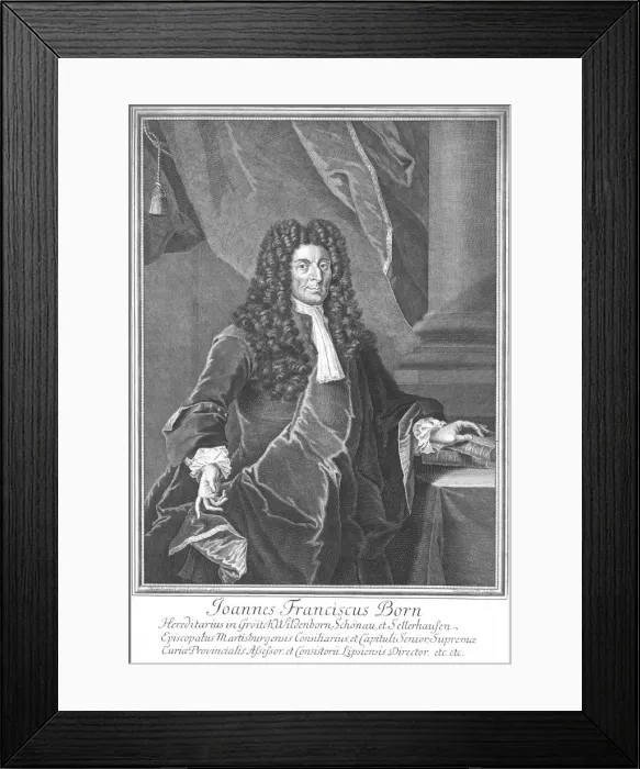 Framed Print : Joannes Franciscus Born, early 18th century. Artist: Martin Bernigeroth Framed Print : Joannes Franciscus Born, early 18th century. Artist: Martin Bernigeroth