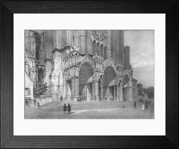 Framed Print : Chartres Cathedral, northern France, c1830s. Artists: Jean Jacottet, Philippe Benoist Framed Print : Chartres Cathedral, northern France, c1830s. Artists: Jean Jacottet, Philippe Benoist