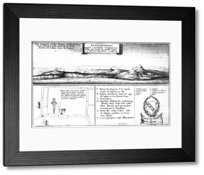 Framed Print : The Prospect of the Towne of Glastonbury, late 17th century. Artist: Wenceslaus Hollar Framed Print : The Prospect of the Towne of Glastonbury, late 17th century. Artist: Wenceslaus Hollar