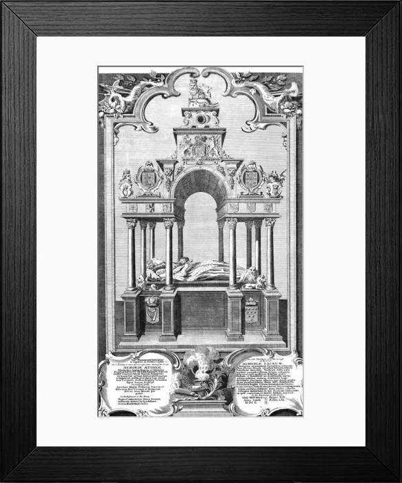 Framed Print : The Monument of Queen Elizabeth in Westminster Abbey, 1786. Artist: John Goldar Framed Print : The Monument of Queen Elizabeth in Westminster Abbey, 1786. Artist: John Goldar
