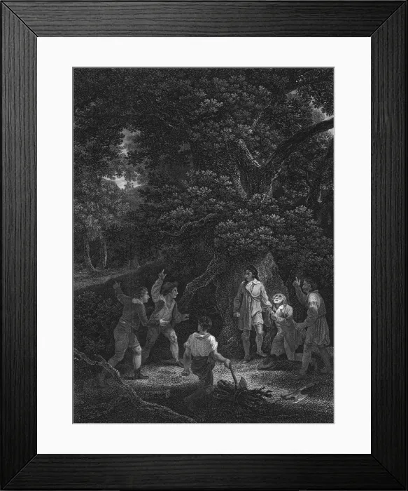 Framed Print : Charles II in the Forest of Boscobel, 1651, (1800) Framed Print : Charles II in the Forest of Boscobel, 1651, (1800)