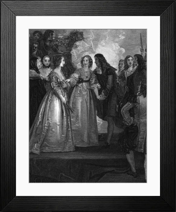 Framed Print : Charles II receiving the Duchess of Orleans at Dover, 1670, (1804). Artist: William Bromley Framed Print : Charles II receiving the Duchess of Orleans at Dover, 1670, (1804). Artist: William Bromley