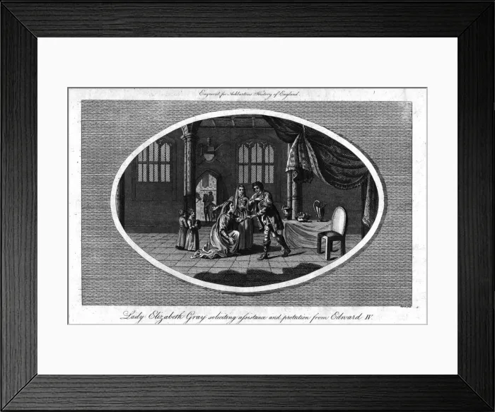 Framed Print : Lady Elizabeth Gray soliciting assistance and protection from Edward IV, (1793) Framed Print : Lady Elizabeth Gray soliciting assistance and protection from Edward IV, (1793)