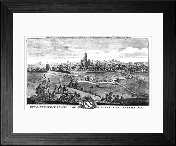 Framed Print : The South-West Prospect of the City of Canterbury. c1776 Framed Print : The South-West Prospect of the City of Canterbury. c1776