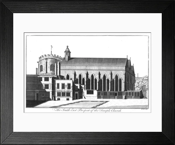 Framed Print : The South East Prospect of Temple Church, c1737. Artist: Benjamin Cole Framed Print : The South East Prospect of Temple Church, c1737. Artist: Benjamin Cole