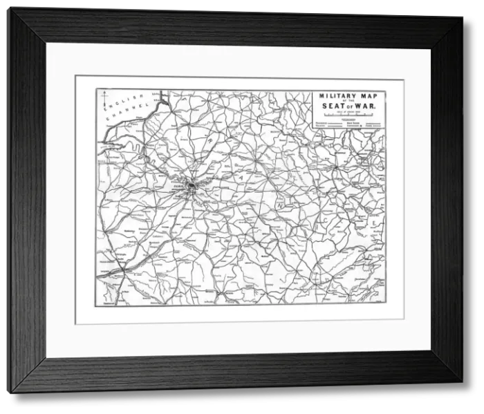 Framed Print : Military Map of the Seat of War, 1870 Framed Print : Military Map of the Seat of War, 1870
