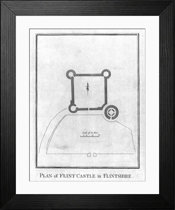 Framed Print : Plan of Flint Castle in Flintshire. c1800 Framed Print : Plan of Flint Castle in Flintshire. c1800