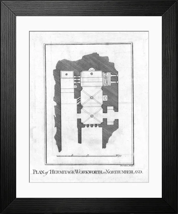 Framed Print : Plan of Hermitage Workworth, in Northumberland. late 18th century. Artist: Thornton Framed Print : Plan of Hermitage Workworth, in Northumberland. late 18th century. Artist: Thornton
