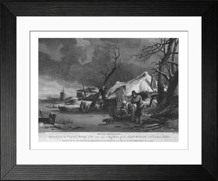 Framed Print : Winter Occupation, 1755. Artist: Thomas Major Framed Print : Winter Occupation, 1755. Artist: Thomas Major