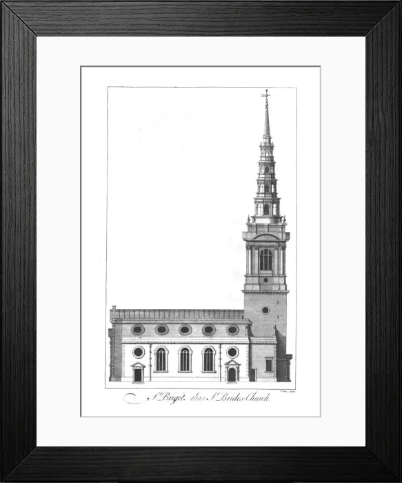 Framed Print : St. Briget alias St. Brides Church. mid 18th century. Artist: William Henry Toms Framed Print : St. Briget alias St. Brides Church. mid 18th century. Artist: William Henry Toms