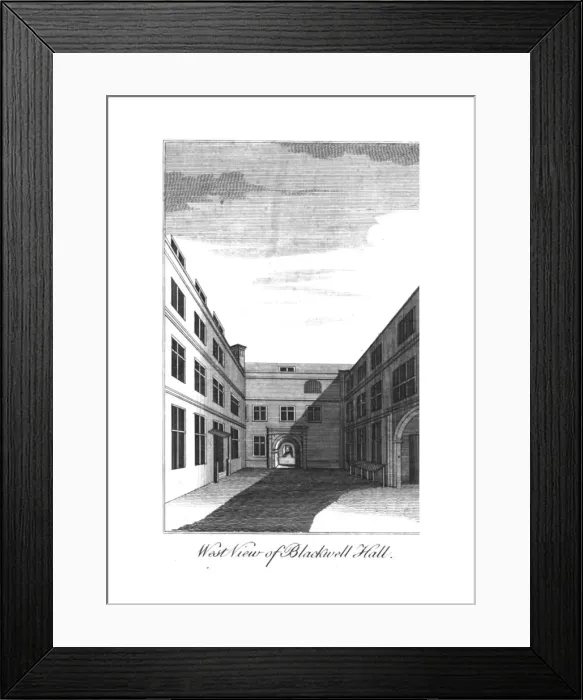 Framed Print : West View of Blackwell Hall. c1750-1800 Framed Print : West View of Blackwell Hall. c1750-1800