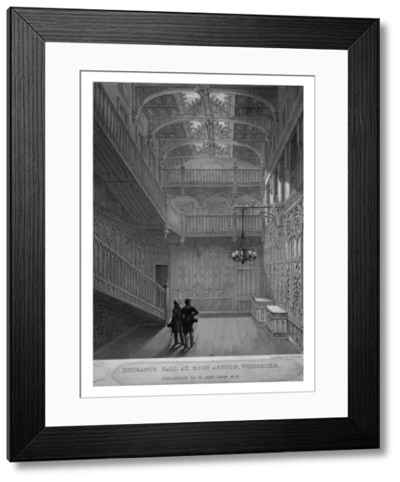 Framed Print : Entrance Hall at Rood Ashton, Wiltshire, mid 19th century. Artist: Day & Haghe Framed Print : Entrance Hall at Rood Ashton, Wiltshire, mid 19th century. Artist: Day & Haghe