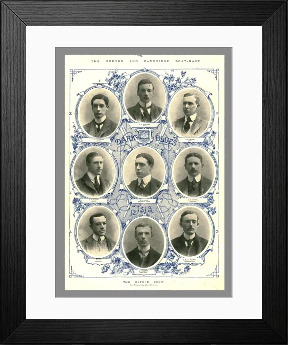 Framed Print : The Oxford Crew, Oxford and Cambridge Boat Race, 1898. Creator: Hills and Saunders Framed Print : The Oxford Crew, Oxford and Cambridge Boat Race, 1898. Creator: Hills and Saunders