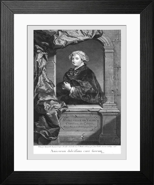 Framed Print : Marguerite de Valois, Comtesse de Caylus, (1743). Artist: Jean Daullé Framed Print : Marguerite de Valois, Comtesse de Caylus, (1743). Artist: Jean Daullé