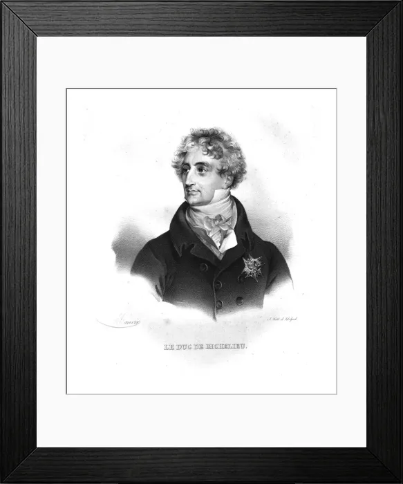 Framed Print : Armand-Emmanuel de Vignerot du Plessis, 1820s. Artist: Maurin Framed Print : Armand-Emmanuel de Vignerot du Plessis, 1820s. Artist: Maurin