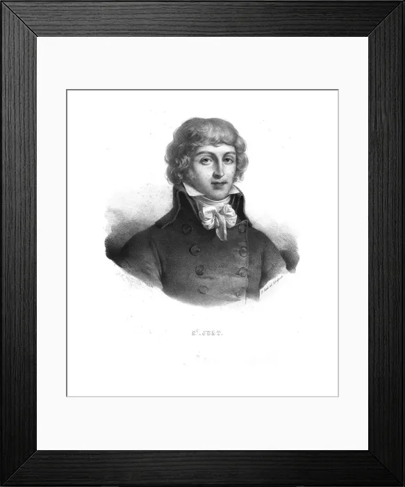 Framed Print : Louis Antoine de Saint-Just, (1824). Artist: Zephirin Felix Jean Marius Belliard Framed Print : Louis Antoine de Saint-Just, (1824). Artist: Zephirin Felix Jean Marius Belliard