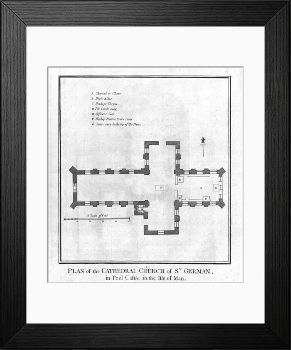 Framed Print : Plan of the Cathedral Church of St. German, late 18th century Framed Print : Plan of the Cathedral Church of St. German, late 18th century