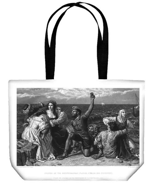 Pirates of the Mediterranean Playing at Dice for Prisoners. c1869. Artist: W Ridgway