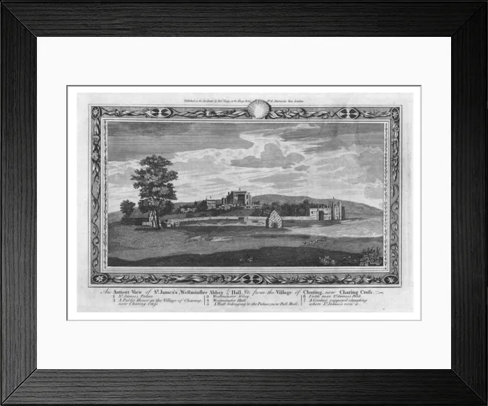 Framed Print : An Ancient view of St. Jamess, Westminster Abbey & Hall, late 18th century Framed Print : An Ancient view of St. Jamess, Westminster Abbey & Hall, late 18th century
