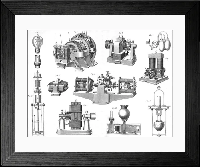 Framed Print : Electric light equipment, late 19th-early 20th century?