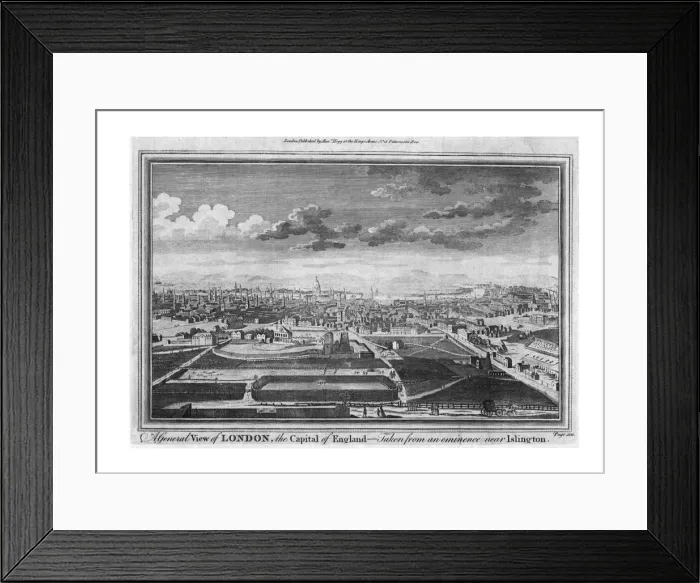 Framed Print : A General View of London, the Capital of England, c1780. Artist: Page Framed Print : A General View of London, the Capital of England, c1780. Artist: Page