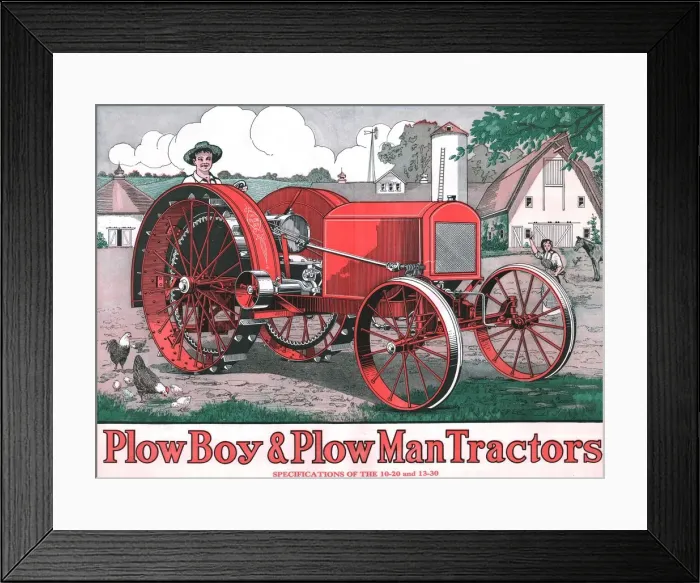 Framed Print : PlowBoy & PlowMan Tractors, c1916 Framed Print : PlowBoy & PlowMan Tractors, c1916