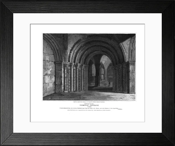 Framed Print : Doorway to the Temple Church. London. late 18th century. Artist: JC Smith Framed Print : Doorway to the Temple Church. London. late 18th century. Artist: JC Smith