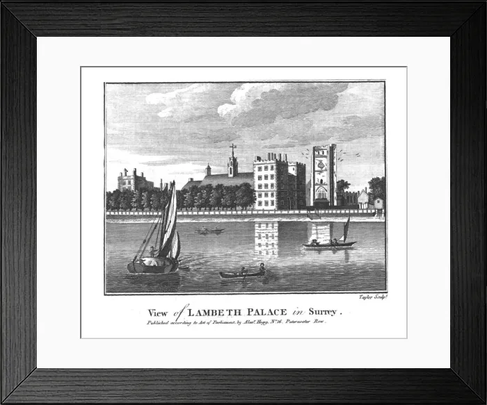 Framed Print : View of Lambeth Palace in Surrey. late 18th century. Artist: Taylor Framed Print : View of Lambeth Palace in Surrey. late 18th century. Artist: Taylor