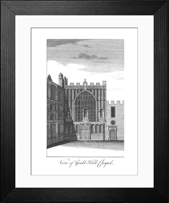 Framed Print : View of Guild Hall Chapel. c1775 Framed Print : View of Guild Hall Chapel. c1775