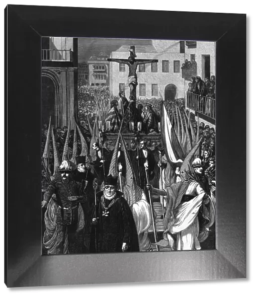 Sketches in Spain - Religious Procession in Seville during the Holy Week, 1878