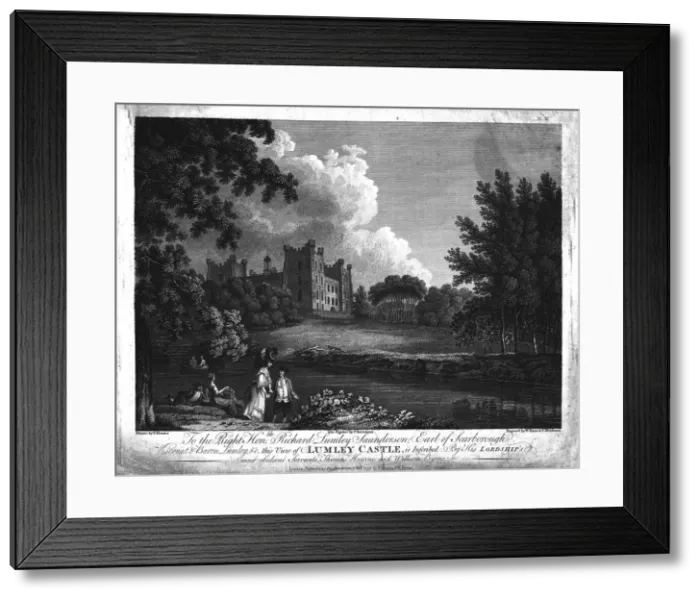 Framed Print : Lumley Castle, County Durham, c1779. Artists: William Byrne, Samuel Middiman Framed Print : Lumley Castle, County Durham, c1779. Artists: William Byrne, Samuel Middiman