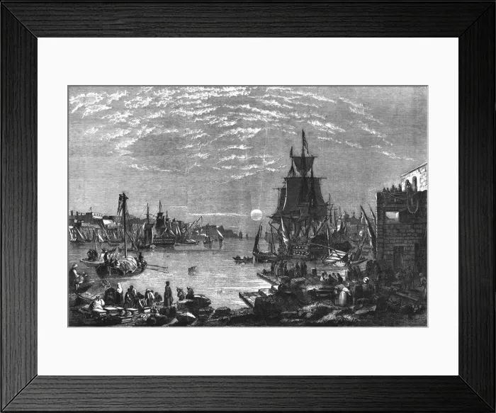 Framed Print : Valetta Harbour, Malta, c1856 Framed Print : Valetta Harbour, Malta, c1856