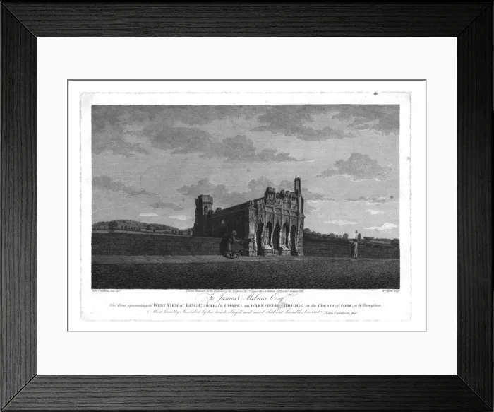 Framed Print : West View of King Edwards Chapel on Wakefield Bridge in the County of York, c1800 Framed Print : West View of King Edwards Chapel on Wakefield Bridge in the County of York, c1800