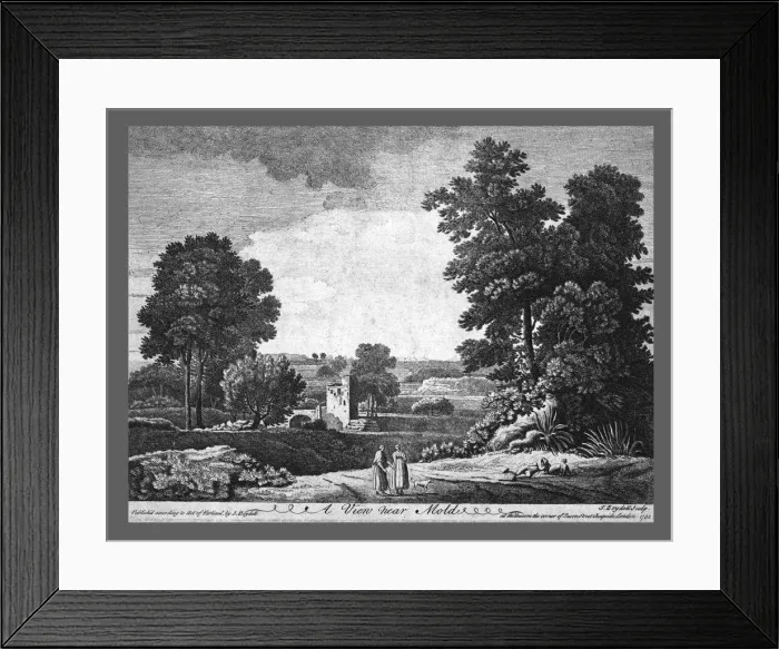 Framed Print : A View Near Mold, c1752. Artist: John Boydell Framed Print : A View Near Mold, c1752. Artist: John Boydell