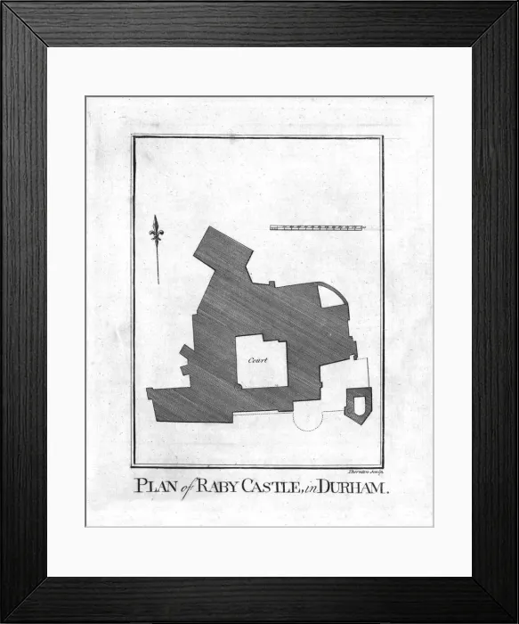Framed Print : Plan of Raby Castle, in Durham. late 18th century. Artist: Thornton Framed Print : Plan of Raby Castle, in Durham. late 18th century. Artist: Thornton