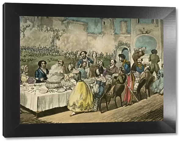 The Table d Hote- Water, I do declare, - with Worms in it, 1838. Artist