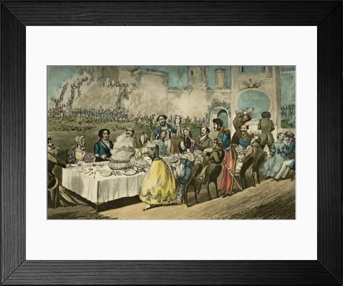 Framed Print : The Table d Hote- Water, I do declare, - with Worms in it, 1838. Artist Framed Print : The Table d Hote- Water, I do declare, - with Worms in it, 1838. Artist