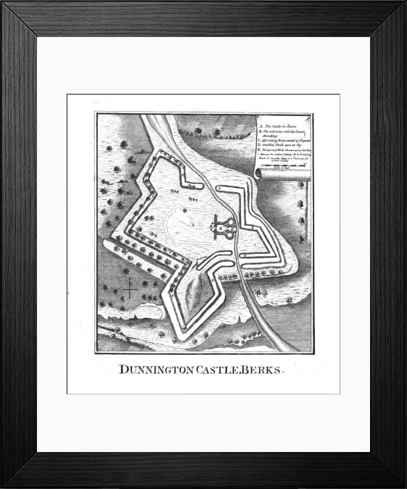 Framed Print : Dunnington Castle, Berks. late 18th century Framed Print : Dunnington Castle, Berks. late 18th century