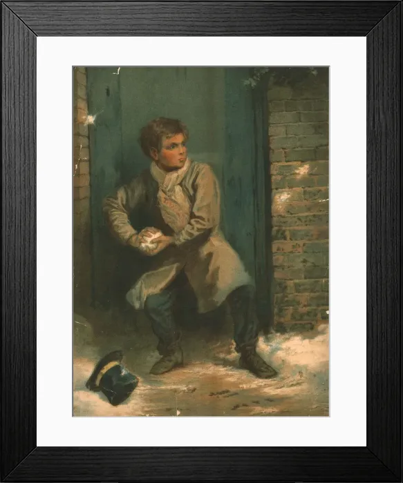 Framed Print : The Snowballer, 19th century Framed Print : The Snowballer, 19th century