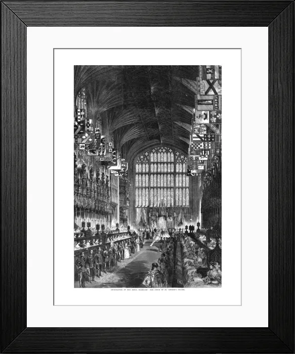 Framed Print : Celebration of the Royal Marriage - The Choir of St. Georges Chapel. 10 March 1863 Framed Print : Celebration of the Royal Marriage - The Choir of St. Georges Chapel. 10 March 1863