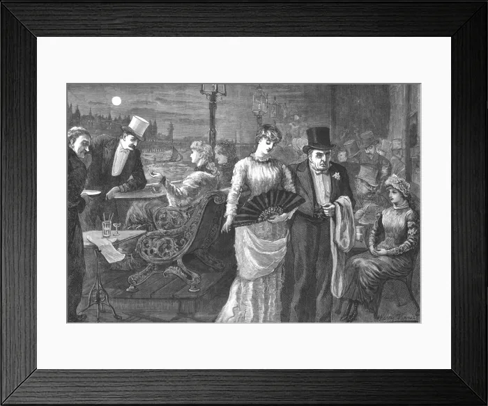 Framed Print : A Midsummer Night on the Terrace of the House of Commons, Palace of Westminster, 1881 Framed Print : A Midsummer Night on the Terrace of the House of Commons, Palace of Westminster, 1881