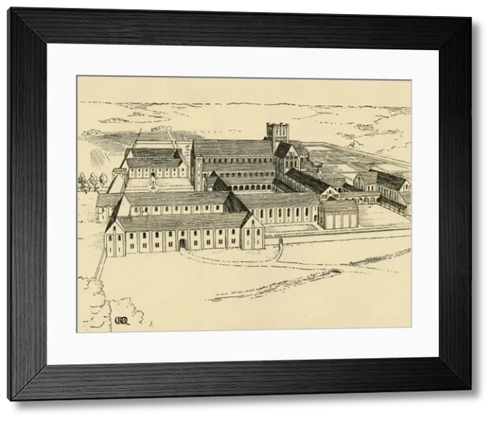 Framed Print : Exterior of Benedictine Monastery, (1931). Artist: Charles Henry Bourne Quennell Framed Print : Exterior of Benedictine Monastery, (1931). Artist: Charles Henry Bourne Quennell