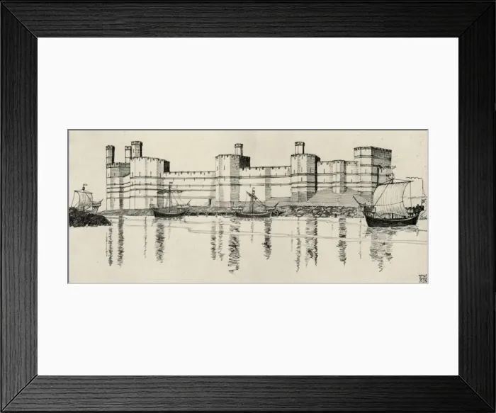 Framed Print : Exterior of Caernarvon Castle, North Wales, (1931). Artist: Charles Henry Bourne Quennell Framed Print : Exterior of Caernarvon Castle, North Wales, (1931). Artist: Charles Henry Bourne Quennell