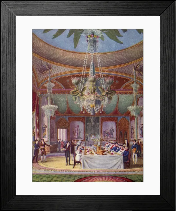 Framed Print : A Banquet at the Royal Pavilion, Brighton, c1827, (1938). Artist: Joseph Nash Framed Print : A Banquet at the Royal Pavilion, Brighton, c1827, (1938). Artist: Joseph Nash
