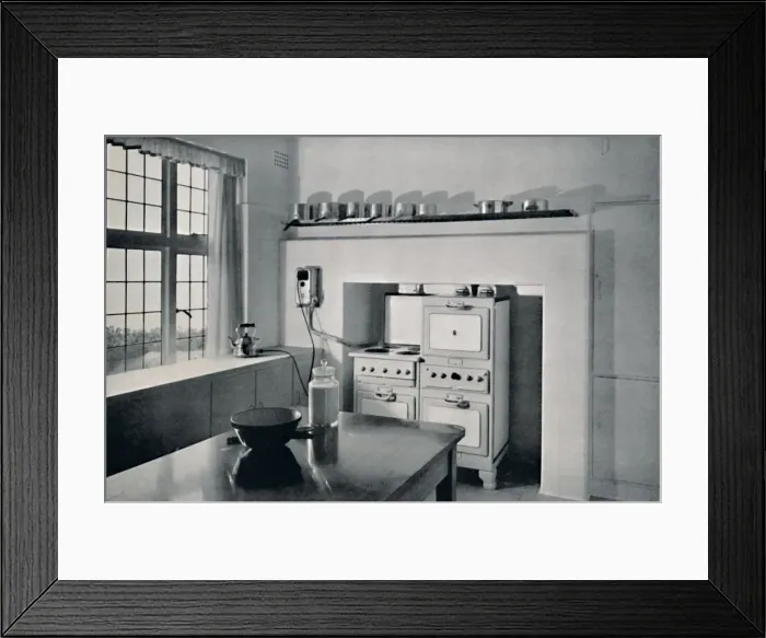 Framed Print : Kitchen designed by R. W. Symonds, 1938 Framed Print : Kitchen designed by R. W. Symonds, 1938