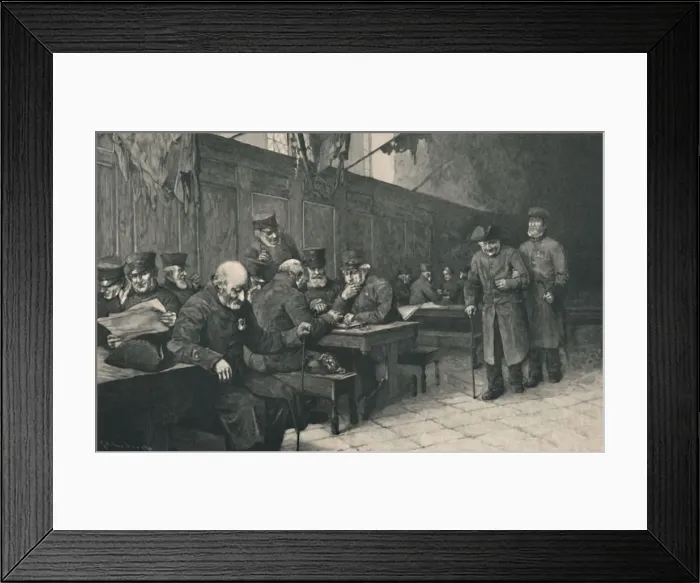 Framed Print : Chelsea Pensioners, 1886. Artist: MJ Lueders Framed Print : Chelsea Pensioners, 1886. Artist: MJ Lueders
