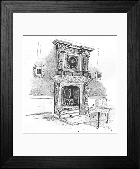 Framed Print : Old Charterhouse: Mantelpiece in the Masters Lodge, 1886. Artist: Joseph Pennell Framed Print : Old Charterhouse: Mantelpiece in the Masters Lodge, 1886. Artist: Joseph Pennell